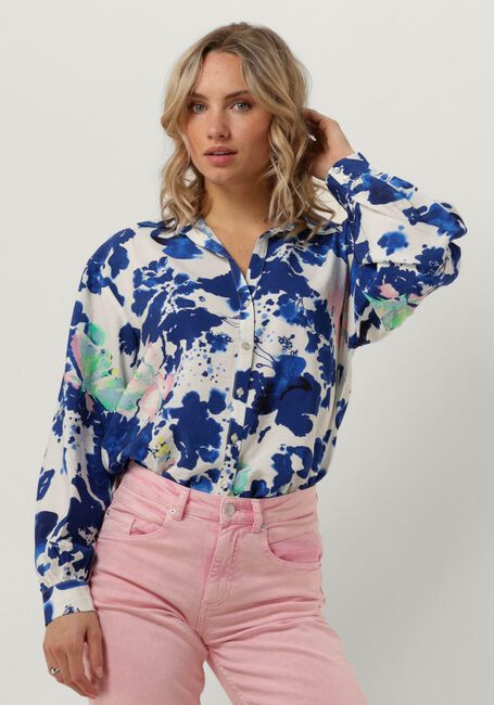 POM AMSTERDAM VIOLET CRANE BIRDS BLUE BLOUSE Blouses en bleu - large