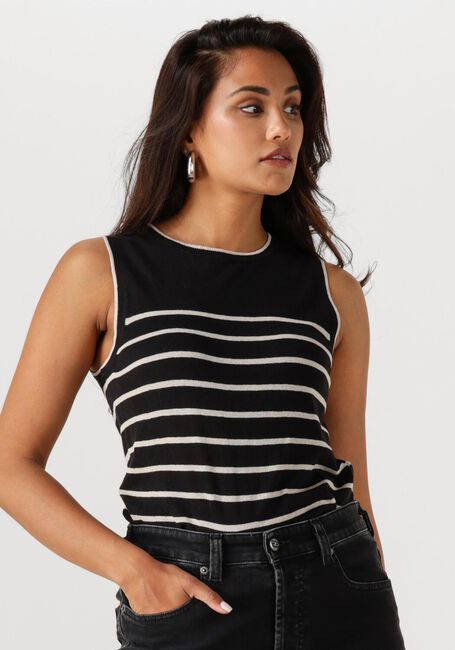 SELECTED FEMME Spencer SLFESTHER SL CONTRAST KNIT TOP en noir - large