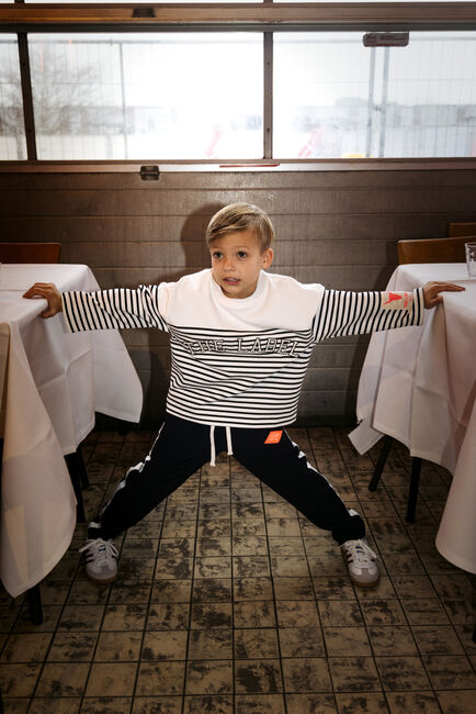 ALIX MINI Chandail STRIPED SWEATER en blanc - large