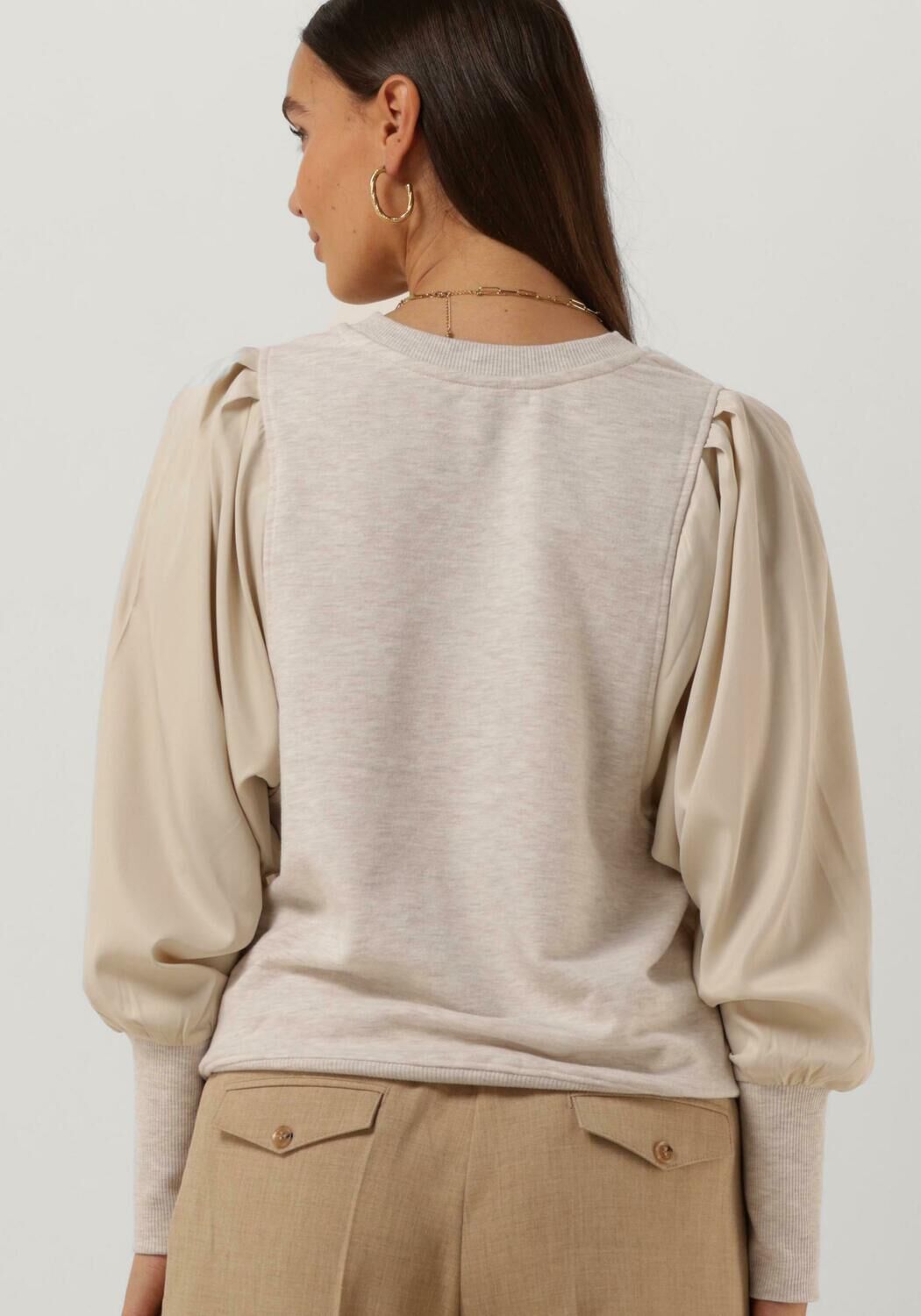 Beige SUMMUM Trui SWEATER SATIN MIX SWEAT Omoda