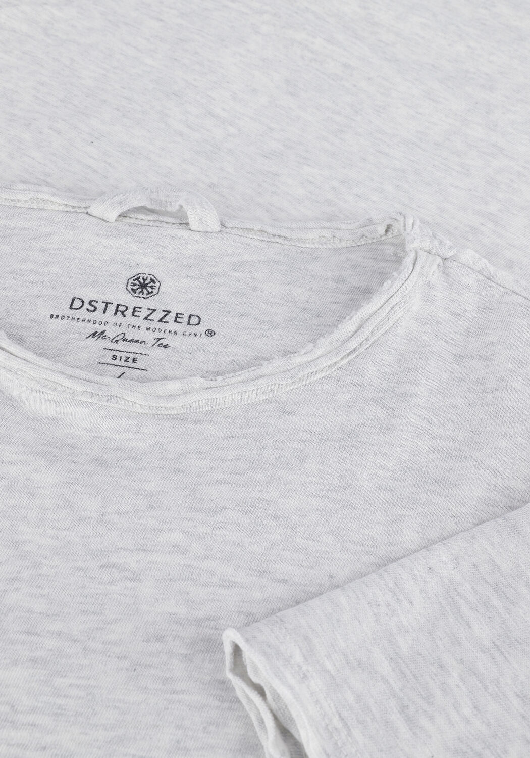 Grijze DSTREZZED T-shirt MC. QUEEN BASIC TEE ORGANIC SLUB JERSEY - large