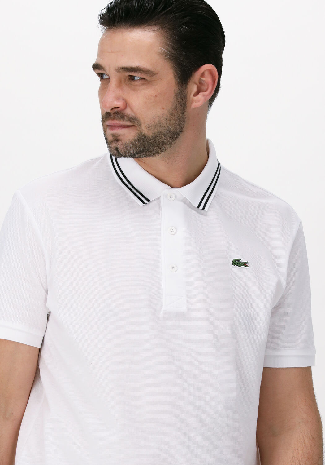 Lacoste polo wit clearance