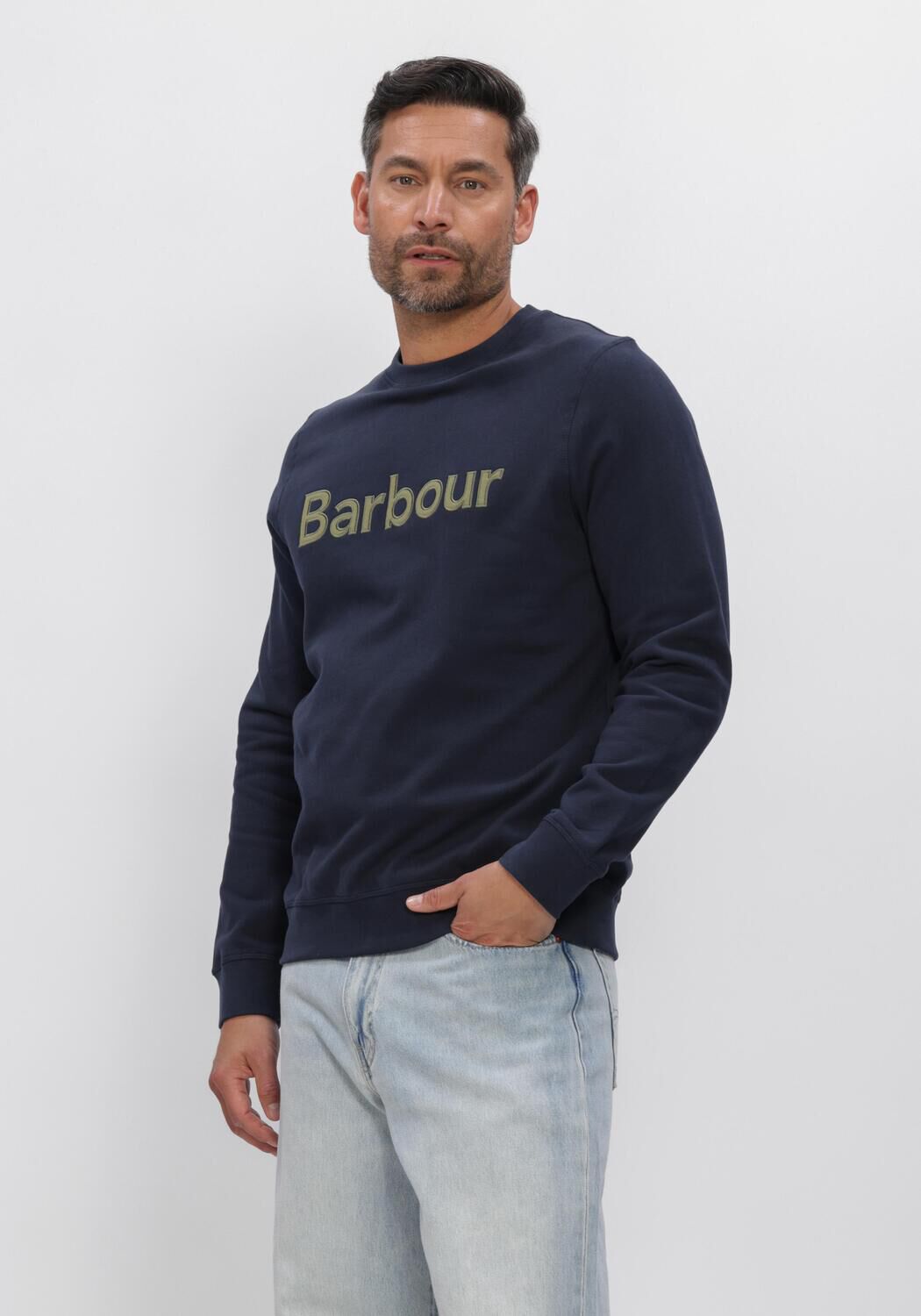 BARBOUR Chandail PIQUE APPLIQUE CREW Bleu fonc&eacute; - large