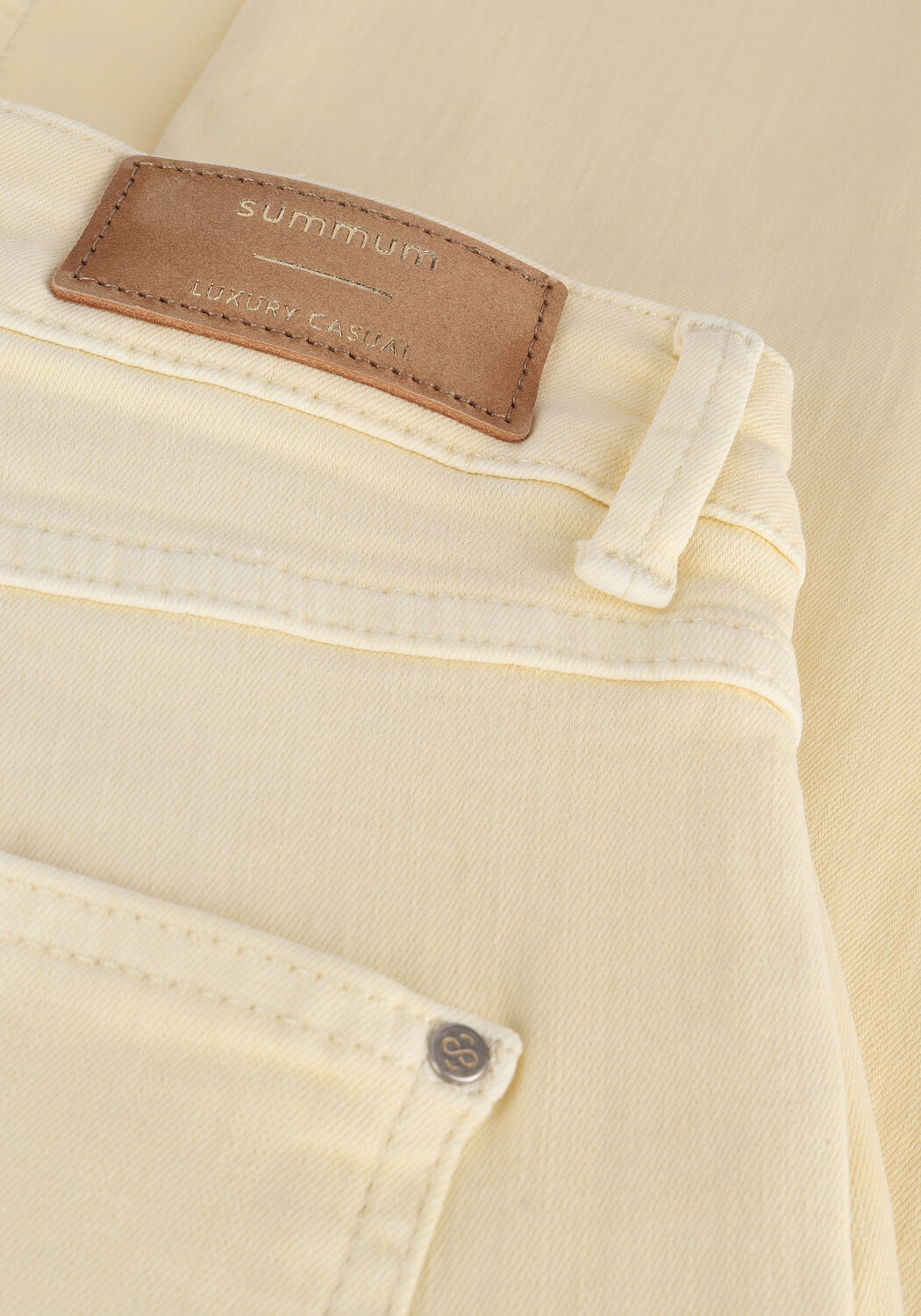 SUMMUM Pantalon &eacute;vas&eacute; FLARED PANT SLUBBY STRETCH TWI en jaune - large