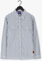 Donkerblauwe SCOTCH & SODA Casual overhemd INDIGO STRIPED 2-POCKET REGULA
