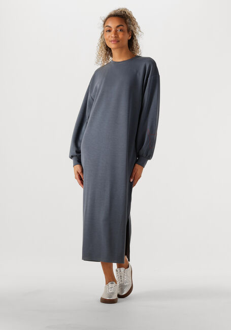 ALIX THE LABEL Mini robe LADIES KNITTED FLOWY LONG SWEATER DRESS en noir - large
