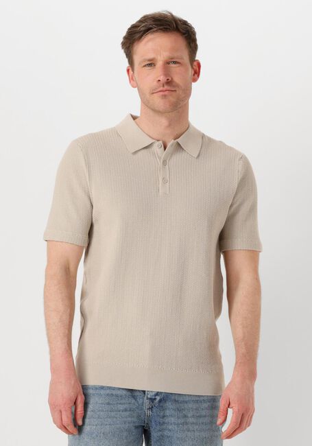 PURE PATH Polo REGULAR FIT POLO SS KNITWEAR en beige - large