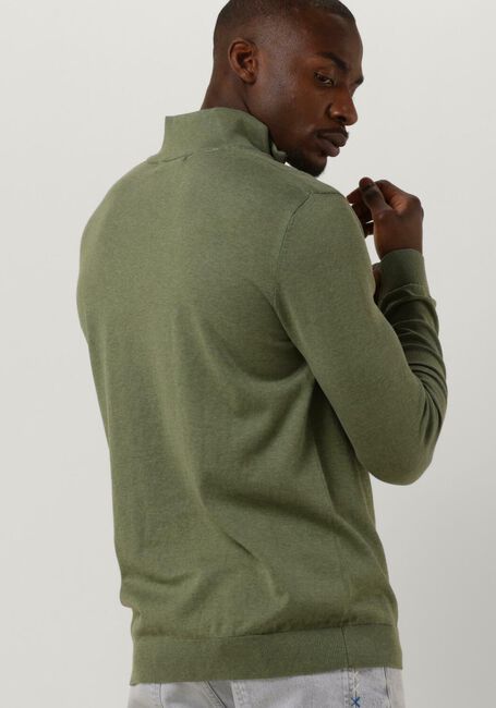 Groene SELECTED HOMME Trui SLHBERG HALF ZIP CARDIGAN NOOS - large