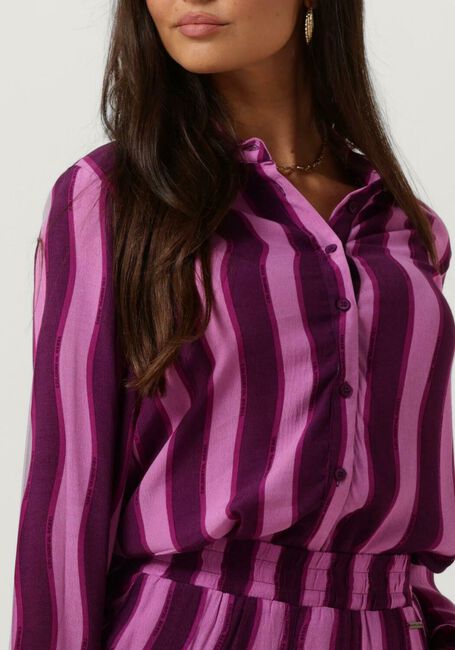 Paarse COLOURFUL REBEL  TIA STRIPES KIMONO SLEEVE BLOUSE - large