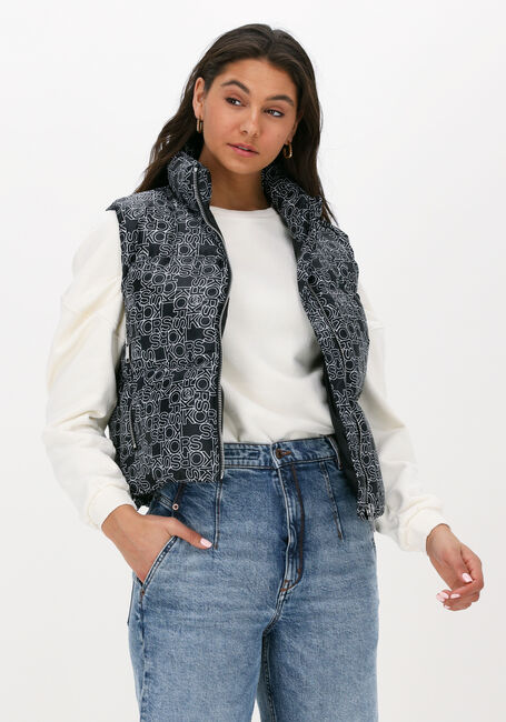 Zwarte MICHAEL KORS Bodywarmer OUTLINE LOGO PUFFER VEST - large