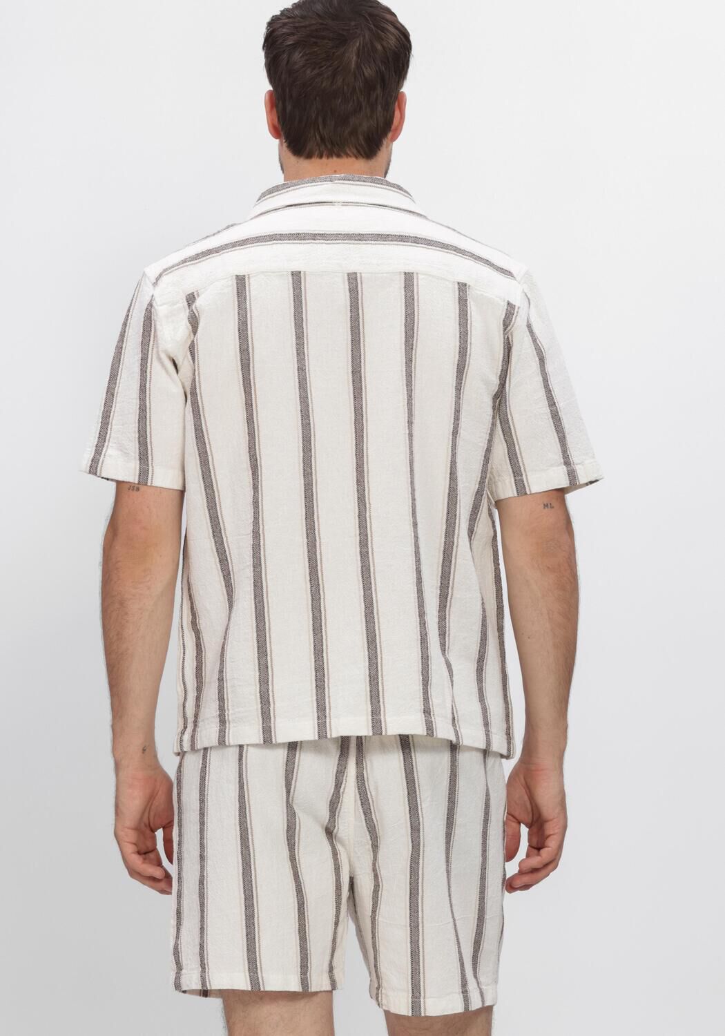 Multi PURE PATH Casual overhemd STRIPED SHORTSLEEVED SHIRT - large