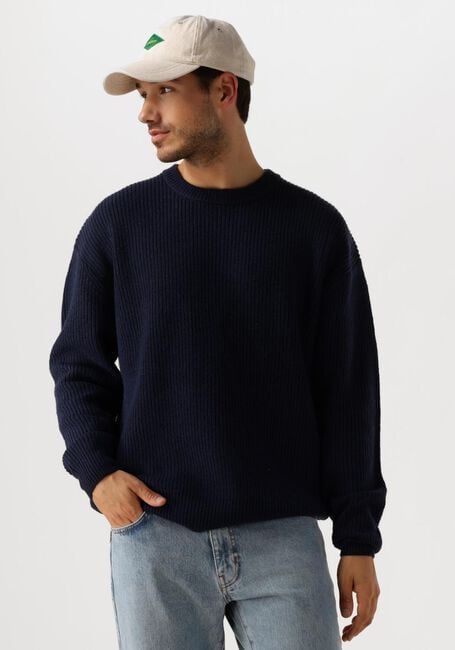 WOODBIRD Pull WBKURT BASE KNIT Bleu foncé - large