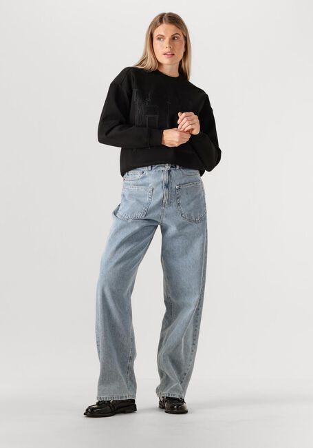 Zwarte HAUTE L'AMITIÉ Sweater LACE APPLICATION SWEAT - large