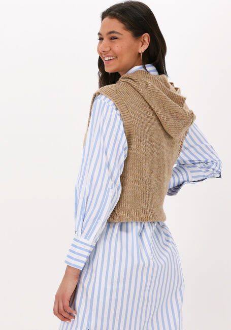 NA-KD Gilet KNITTED HOODIE VEST en camel - large