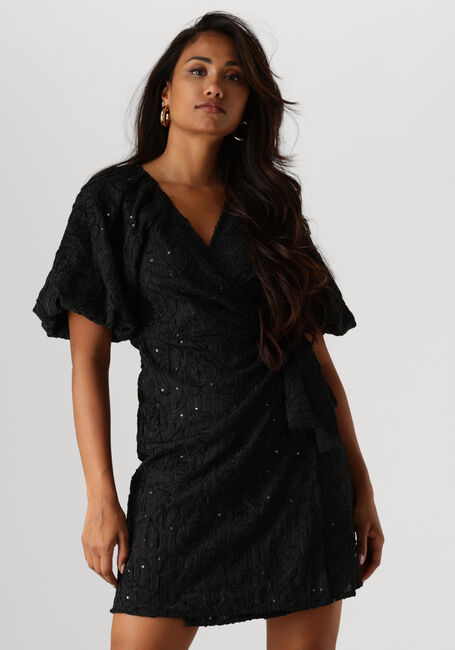 OBJECT Mini robe OBJFARA RE 2/4 WRAP DRESS en noir - large