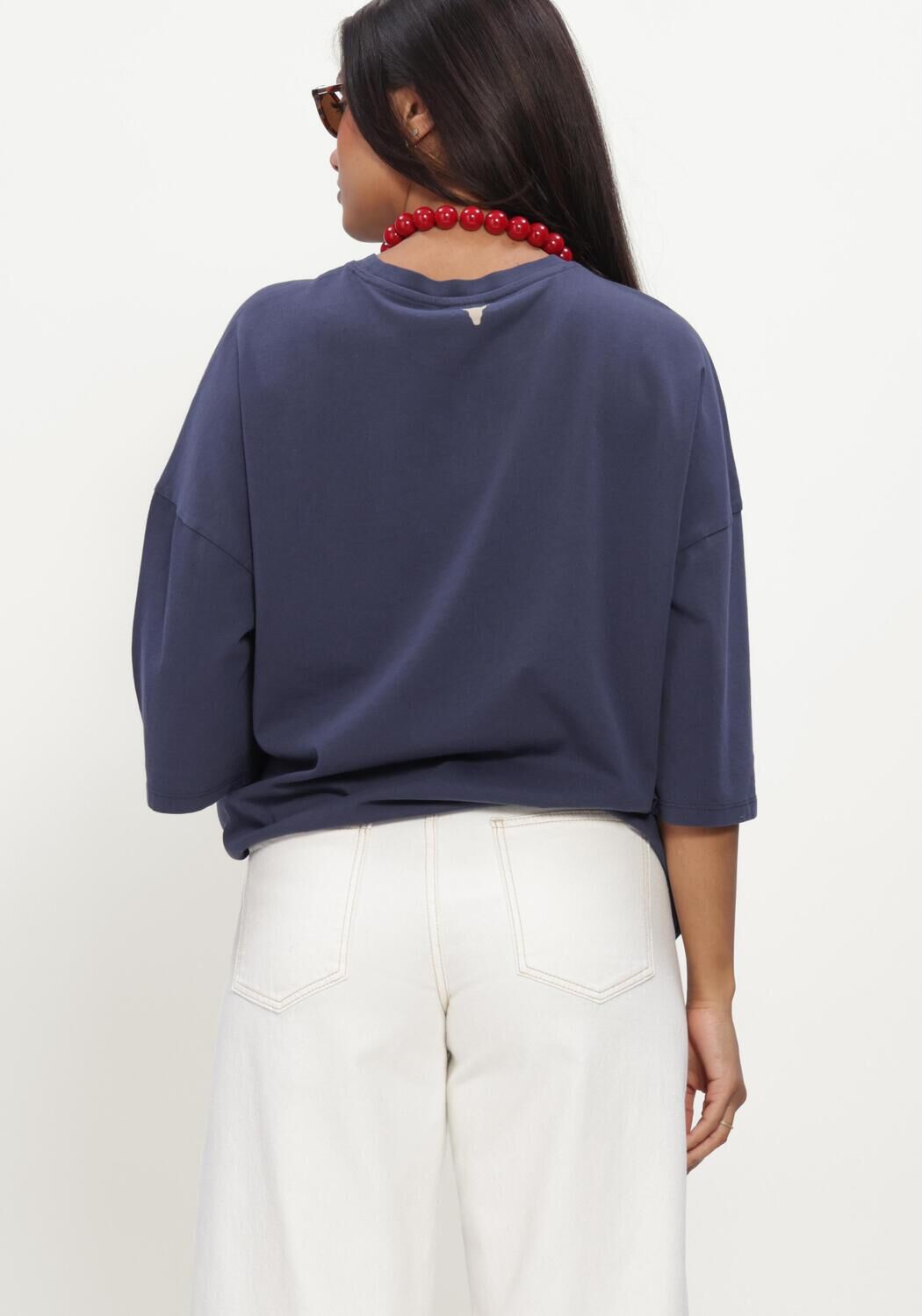 Blauwe ALIX THE LABEL Tops & T-shirts LADIES KNITTED BIG ALIX ALIX T-SHIRT - large