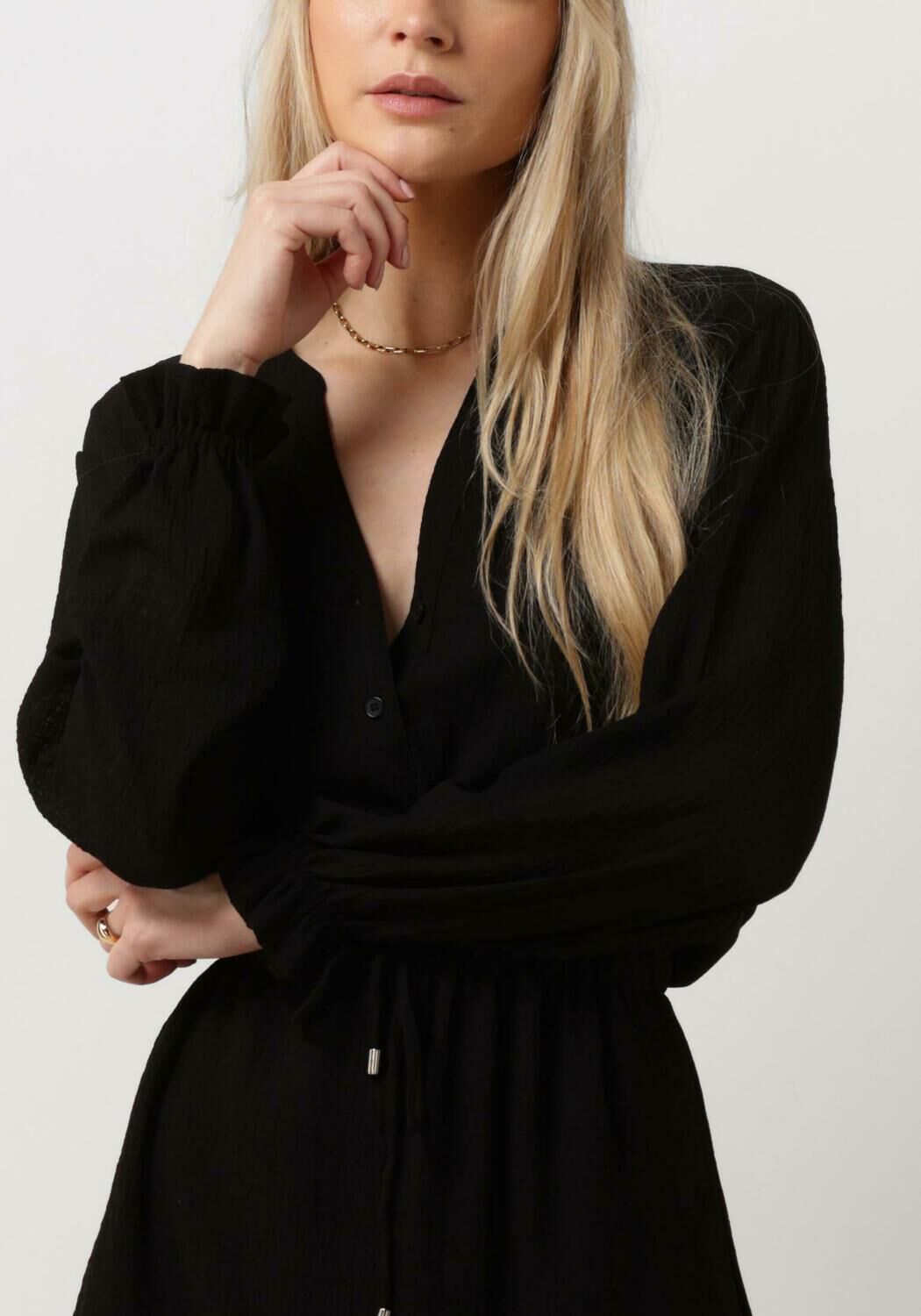 Zwarte ALIX THE LABEL Mini jurk LADIES WOVEN STRUCTURED CHIFFON DRESS Omoda