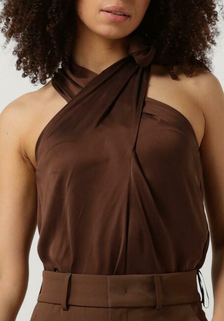 VANILIA Haut SATIN CHIC HALTER en marron - large