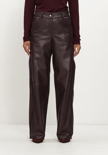 Bordeaux STUDIO AR Wijde broek DAVINA SHEEP SOFT WAXED - large