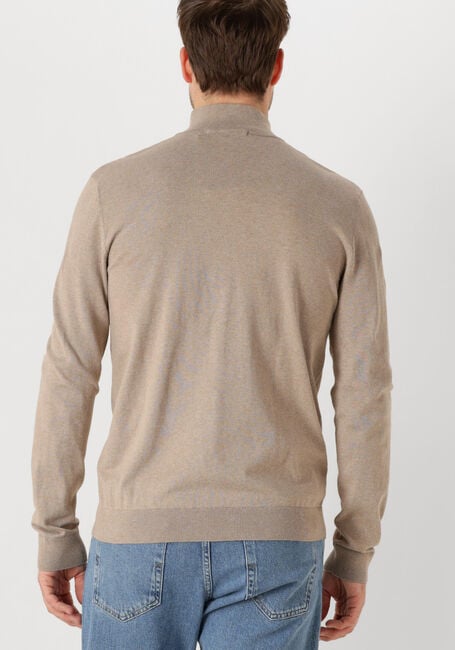 Beige SELECTED MEN Trui SLHBERG HALF ZIP CARDIGAN NOOS - large