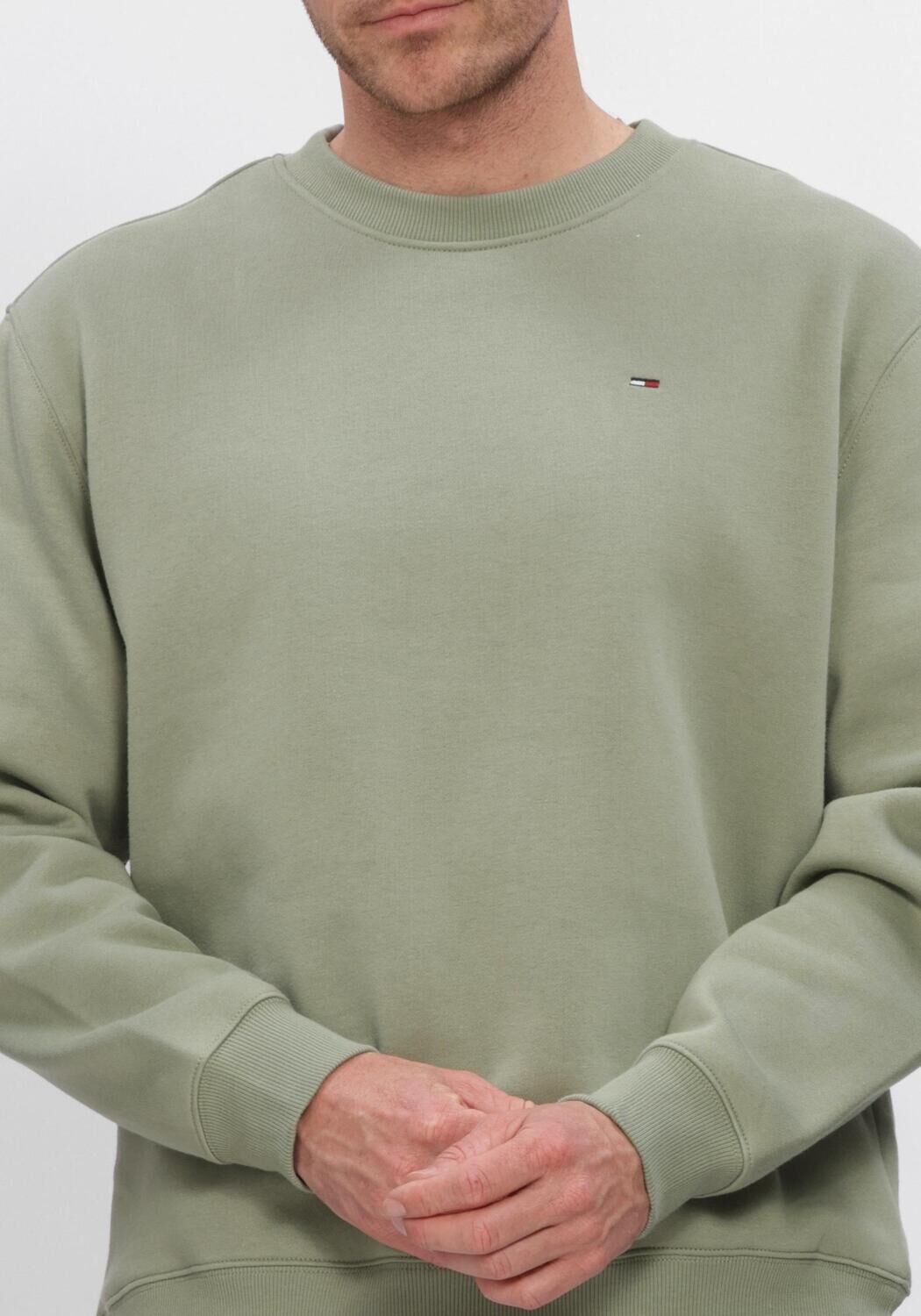 TOMMY JEANS Pull TJM REG S FLAG CREW EXT Olive - large