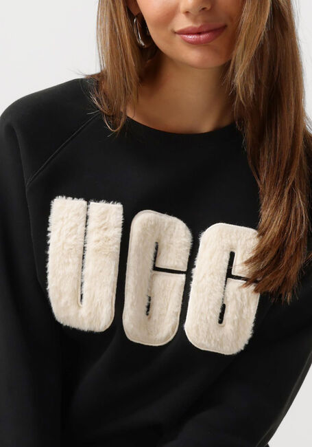 UGG Chandail MADELINE FUZZY LOGO CREWNECK en noir - large