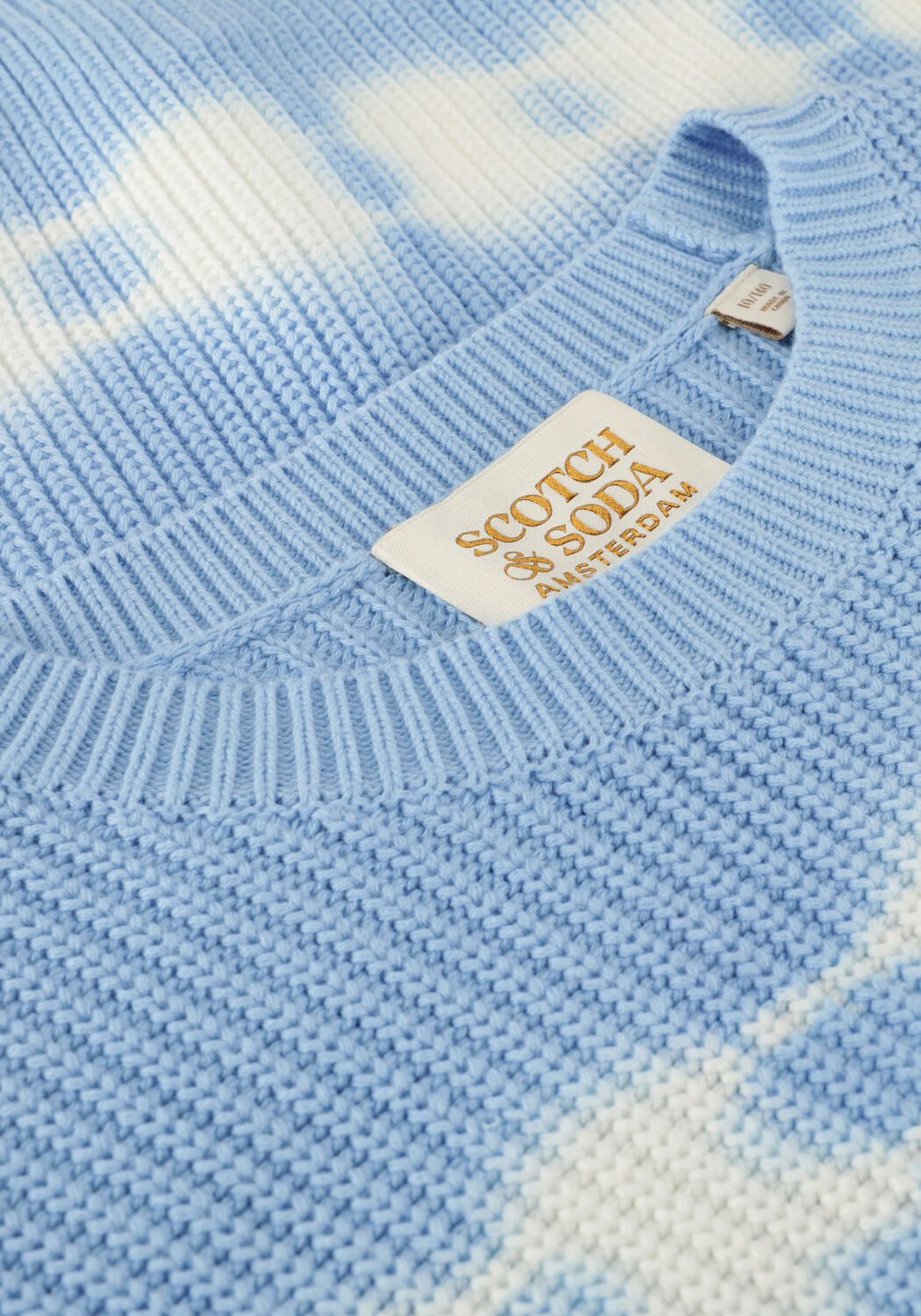 SCOTCH SODA Pull TIE DYE WASHING COTTON CREWNECK en bleu Omoda