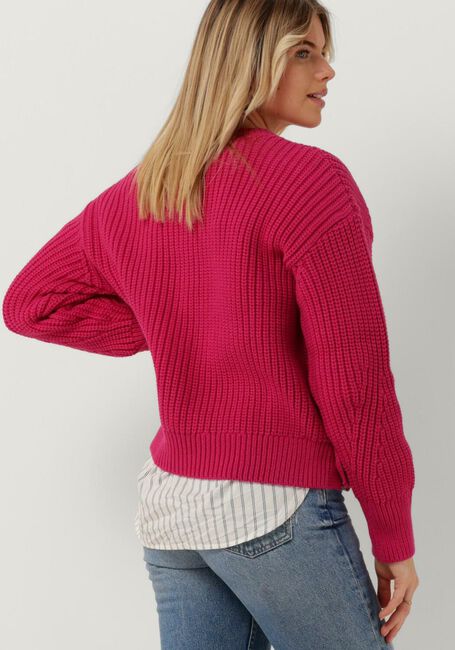 TOMMY HILFIGER Pull ORG COTTON BUTTON C-NK SWEATER en rose - large