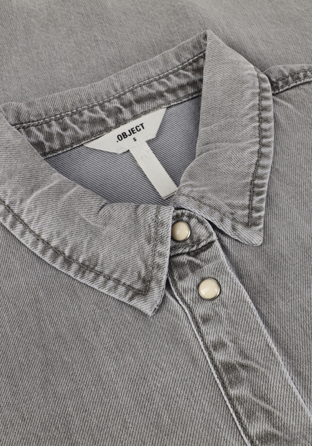 Grijze OBJECT  OBJFRAME L/S LO SHIRT - large