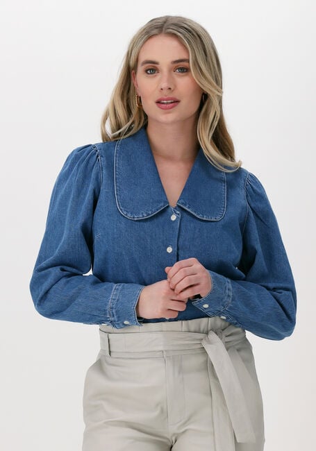 Donkerblauwe JUST FEMALE Blouse BEST DENIM BLOUSE - large