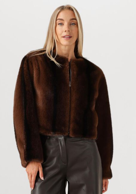Bruine STUDIO AR Faux fur jas CELESTE - large