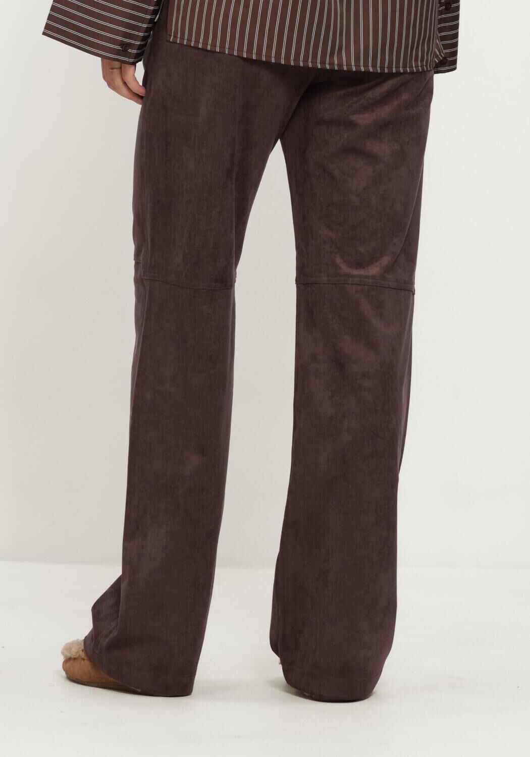 Bruine MAC Broeken/jumpsuits 0455 VELOUR CHIARA WIDE LEG - large