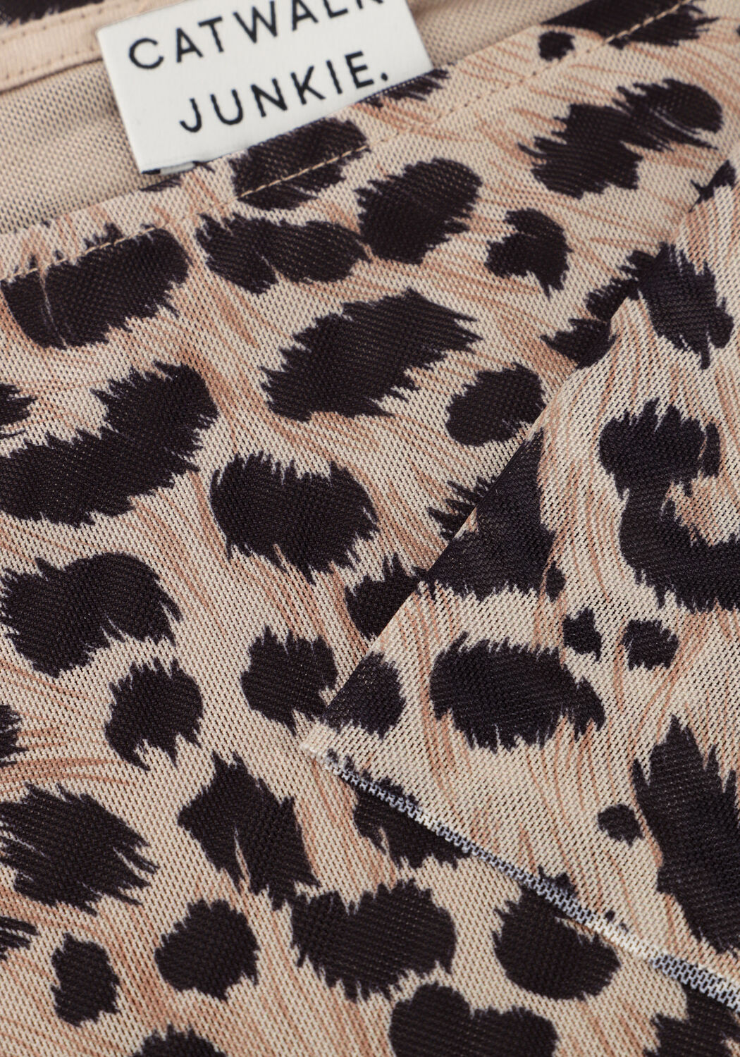 CATWALK JUNKIE CHEETAH MESH LONG SLEEVE Hauts & T-shirts en gris - large