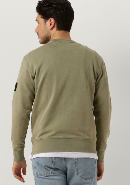 CALVIN KLEIN Chandail WASHED BADGE CREW NECK en vert - large
