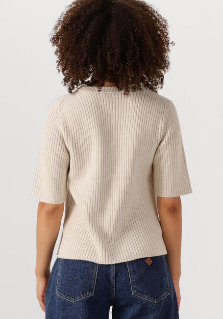 Beige OBJECT Trui OBJELVA 2/4 RE O-NECK KNIT - large