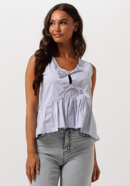 NEO NOIR Haut MANJA STRIPE TOP Bleu clair - large