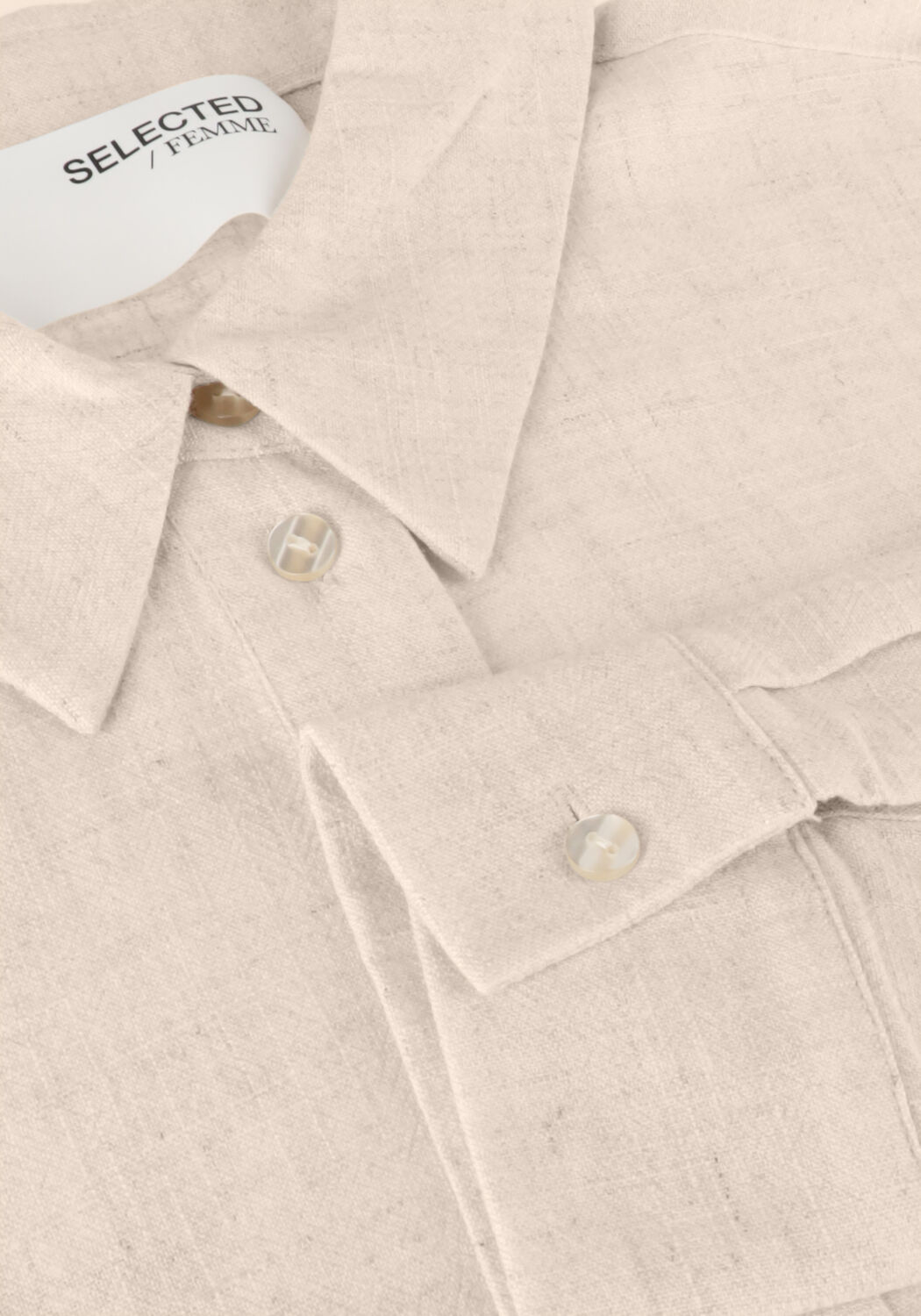 SELECTED WOMEN SLFVIVA LS SHIRT Blouses en beige - large