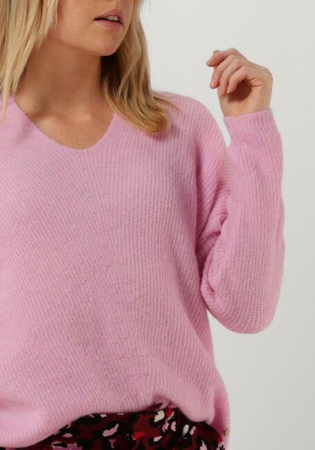 MOS MOSH Pull THORA V-NECK KNIT Rose clair - large