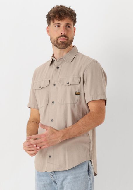 Taupe G-STAR RAW Casual overhemd MARINE SLIM SHIRT S\S - large
