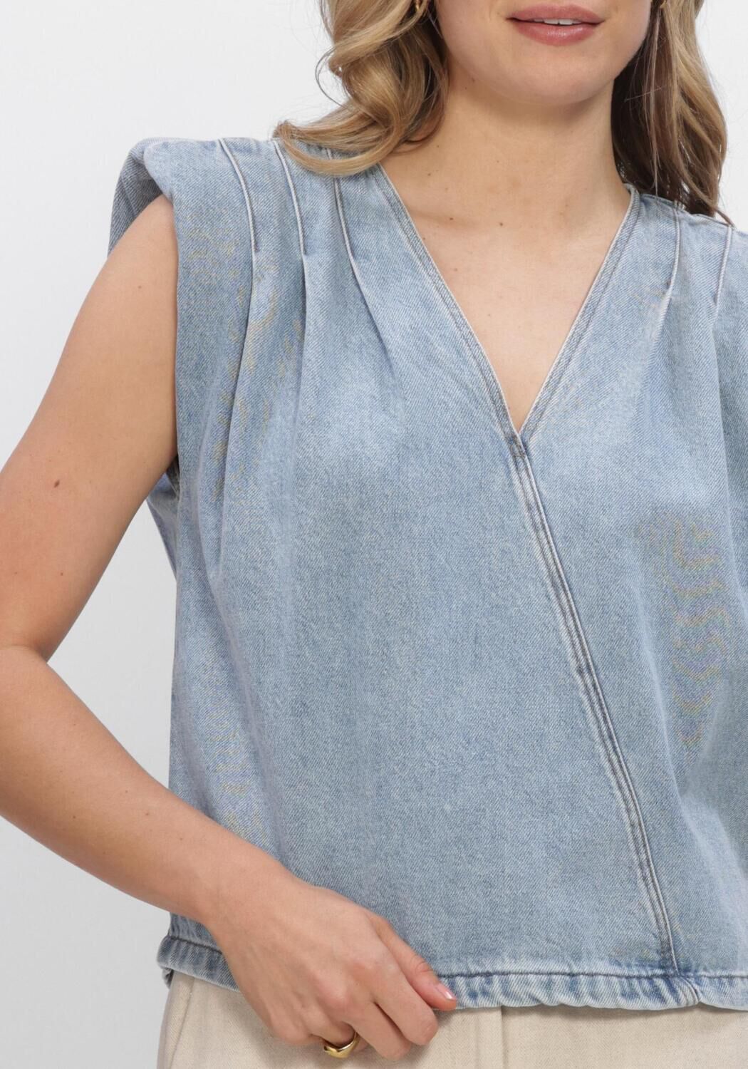 CO'COUTURE Haut ASJACC WRAP DENIM TOP Bleu clair - large