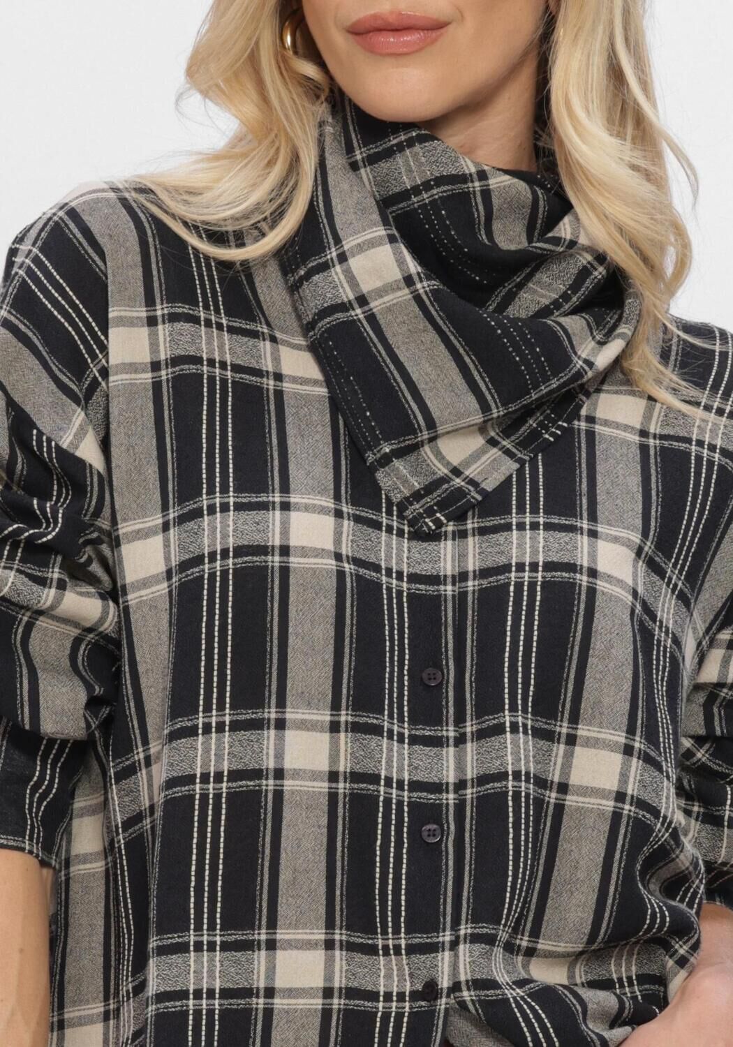 STUDIO ANNELOES Leira check scarf blouse Blouses en multicolore - large