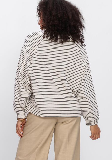 Witte ANOTHER LABEL T-shirt ALFLORI STRIPE SWEAT L/S - large