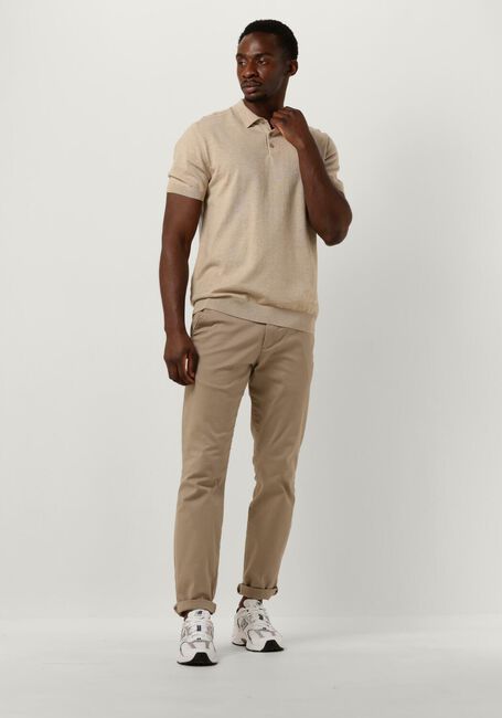 SELECTED MEN Polo SLHBERG SS KNIT POLO NOOS en beige - large