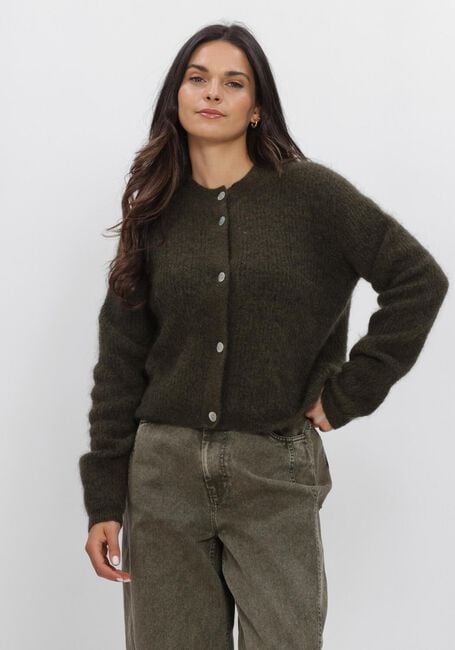 SECOND FEMALE Gilet ANDREA KNIT RIB LS CARDIGAN en noir - large