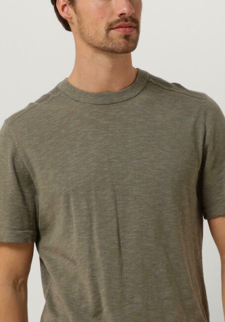 Groene SELECTED HOMME T-shirt SLHBERG LINEN SS KNIT TEE NOOS - large