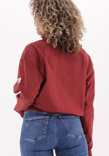 Bruine CALVIN KLEIN Sweater BADGE HALF ZIP SWEATSHIRT - large