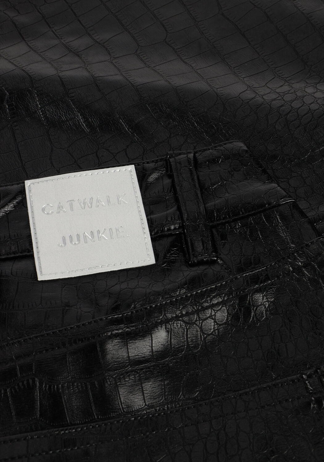 Zwarte CATWALK JUNKIE Minirok SHORT TEXTURED VEGAN LEATHER SKIRT - large