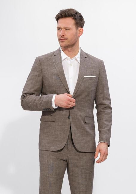 Bruine SELECTED MEN Colberts SLHSLIM-OASIS LINEN BLZ NOOS - large