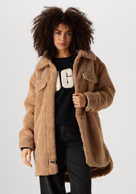UGG Manteau Teddy FAUX SHEARLING SHIRT JACKET en camel - large