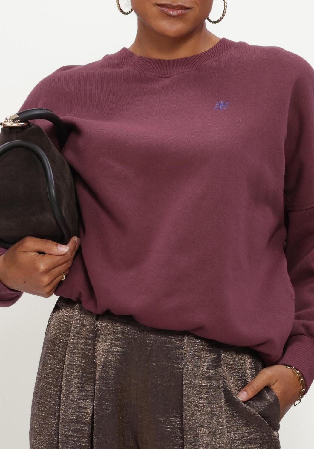 BY-BAR Chandail MALYN LOGO SWEATER Bordeaux - large